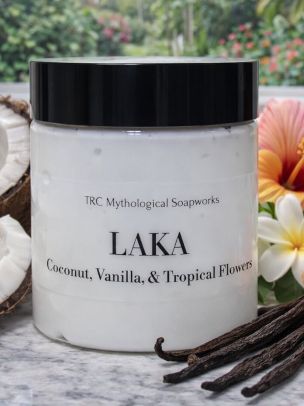 LAKA Coconut & Plumeria Body Cream. Artisan Handmade Lotion.